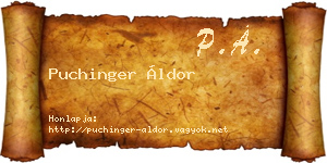 Puchinger Áldor névjegykártya